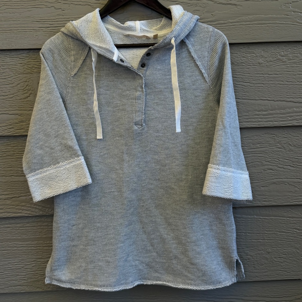 Soft Surroundings Just Beachy Pullover Women XS French Terry Gray Hoodie 2AG32 - Picture 10 of 11